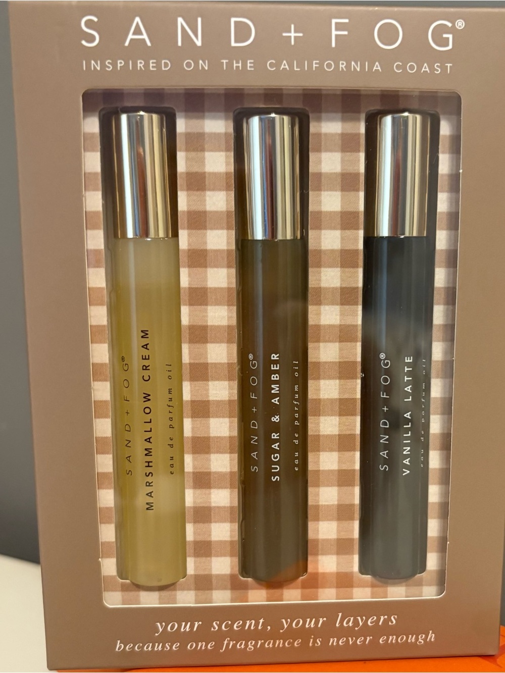SAND + FOG Perfume Oil Mini Rollerball Set 3 Travel Eau de Parfum .33 fl oz each